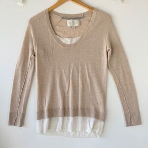 Brochu Walker Soto Layered Sweater Wool Blend Knit Top Tunic $368 XS